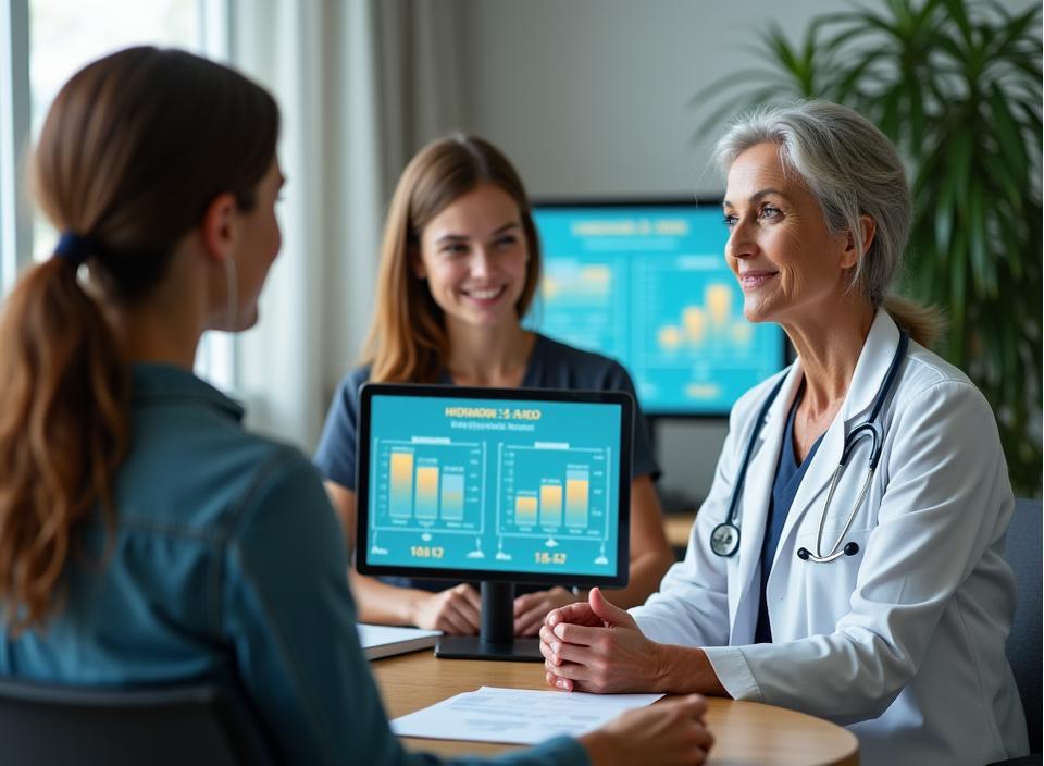 Hormone balance analysis consultation for women in perimenopause